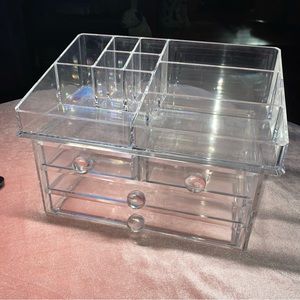 2pc set Clear Acrylic Makeup Jewelry Craft Organizers Drawers